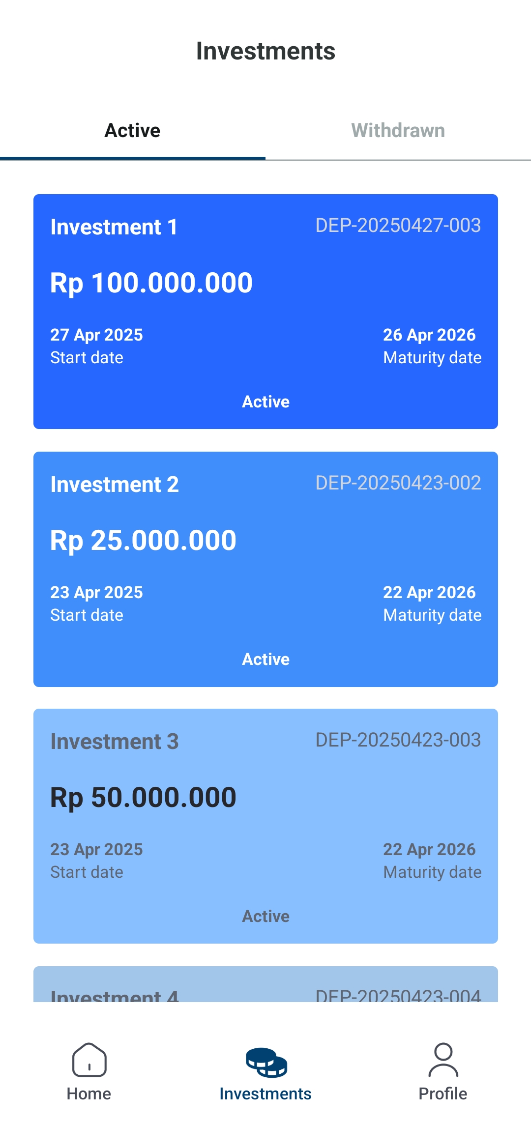 SSM App Investments Screen